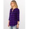 imageANRABESS Womens Plaid Shirts 34 Length Sleeve Half Zip Business Casual Tops Office Work Blouses 2025 Fall OutfitsPurple Plaid