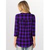 imageANRABESS Womens Plaid Shirts 34 Length Sleeve Half Zip Business Casual Tops Office Work Blouses 2025 Fall OutfitsPurple Plaid
