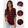 imageANRABESS Womens Plaid Shirts 34 Length Sleeve Half Zip Business Casual Tops Office Work Blouses 2025 Fall OutfitsRed Plaid