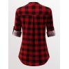 imageANRABESS Womens Plaid Shirts 34 Length Sleeve Half Zip Business Casual Tops Office Work Blouses 2025 Fall OutfitsRed Plaid