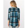 imageANRABESS Womens Plaid Shirts 34 Length Sleeve Half Zip Business Casual Tops Office Work Blouses 2025 Fall OutfitsTurquoise