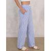 imageANRABESS Womens Striped Gingham Pants 2025 Pajama Lounge Boxer Pants Cute Comfy PJ Bottoms with Pockets Y2K Plaid OutfitsBlue White Stripe