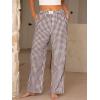 imageANRABESS Womens Striped Gingham Pants 2025 Pajama Lounge Boxer Pants Cute Comfy PJ Bottoms with Pockets Y2K Plaid OutfitsBrown White Plaid