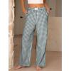 imageANRABESS Womens Striped Gingham Pants 2025 Pajama Lounge Boxer Pants Cute Comfy PJ Bottoms with Pockets Y2K Plaid OutfitsDeep Green White Plaid