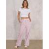 imageANRABESS Womens Striped Gingham Pants 2025 Pajama Lounge Boxer Pants Cute Comfy PJ Bottoms with Pockets Y2K Plaid OutfitsPink White Stripe