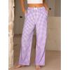 imageANRABESS Womens Striped Gingham Pants 2025 Pajama Lounge Boxer Pants Cute Comfy PJ Bottoms with Pockets Y2K Plaid OutfitsPurple White Plaid