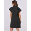 imageANRABESS Womens Summer Button Down Shirt Dress Ruffle Short Sleeve Mini Dresses Loose Fit Casual Sundress with PocketsBlack