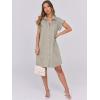 imageANRABESS Womens Summer Button Down Shirt Dress Ruffle Short Sleeve Mini Dresses Loose Fit Casual Sundress with PocketsKhaki