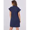 imageANRABESS Womens Summer Button Down Shirt Dress Ruffle Short Sleeve Mini Dresses Loose Fit Casual Sundress with PocketsNavy Blue