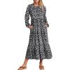 imageANRABESS Long Sleeve Midi Dresses for Women Casual 2025 Fall Crewneck A Line Tiered Flowy Loose Trendy Dresses with PocketsFloral Black