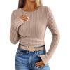 imageANRABESS Long Sleeve Shirts for Women Ribbed Knit Tshirt Slim Fit Crewneck Basic Tee Top 2025 Fall Casual Work Trendy ClothesTan