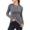 imageANRABESS Womens Long Sleeve Workout Quick Dry Fitted Yoga Gym Athletic Shirts