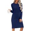 imageANRABESS Womens Nightgown Sweater Dress Long Sleeve Fuzzy Knit Cozy Casual Loungewear 2025 Winter Midi Dress with PocketsNavy Blue