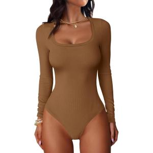 imageANRABESS Women Scoop Neck Bodysuits Long Sleeve Tops 2025 Fall Slim Fit Ribbed Knit Sexy Soft Basic Shirts Fashion OutfitsCamel