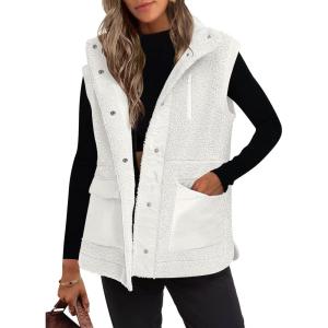 imageANRABESS Womens Fleece Vest Loose Warm Button Down Fall Fuzzy Sherpa Jackets Fuzzy Vest With Pockets Winter OuterwearWhite
