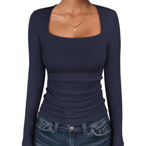 imageANRABESS Womens Long Sleeve Square Neck Tops Ribbed Knit Slim Fit Shirts Basic Tee 2025 Fall Dressy Casual TShirts ClothesNavy Blue