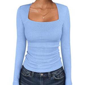 imageANRABESS Womens Long Sleeve Square Neck Tops Ribbed Knit Slim Fit Shirts Basic Tee 2025 Fall Dressy Casual TShirts ClothesSky Blue