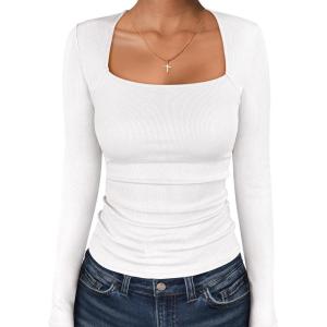 imageANRABESS Womens Long Sleeve Square Neck Tops Ribbed Knit Slim Fit Shirts Basic Tee 2025 Fall Dressy Casual TShirts ClothesWhite