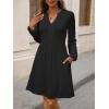 imageANRABESS Dresses for Women Long Sleeve Fall Casual V Neck Floral Boho Flowy Swing Mini Dress 2025 Travel Vacation OutfitsBlack