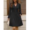 imageANRABESS Dresses for Women Long Sleeve Fall Casual V Neck Floral Boho Flowy Swing Mini Dress 2025 Travel Vacation OutfitsBlack