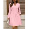 imageANRABESS Dresses for Women Long Sleeve Fall Casual V Neck Floral Boho Flowy Swing Mini Dress 2025 Travel Vacation OutfitsPink Round Dot