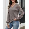 imageANRABESS Lace Long Sleeve Tops for Women 2025 Fall Business Casual V Neck Shirts Work Office Trendy Blouses Fashion OutfitsCool Ash Brown