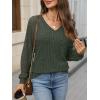 imageANRABESS Lace Long Sleeve Tops for Women 2025 Fall Business Casual V Neck Shirts Work Office Trendy Blouses Fashion OutfitsDeep Green