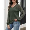 imageANRABESS Lace Long Sleeve Tops for Women 2025 Fall Business Casual V Neck Shirts Work Office Trendy Blouses Fashion OutfitsDeep Green