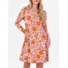 imageANRABESS Long Sleeve Dresses for Women 2025 Fall Casual Flowy Swing V Neck Boho Floral Mini Travel Vacation Dress with Pocket Large
