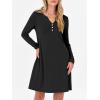 imageANRABESS Long Sleeve Dresses for Women 2025 Fall Casual Flowy Swing V Neck Boho Floral Mini Travel Vacation Dress with PocketBlack