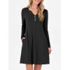 imageANRABESS Long Sleeve Dresses for Women 2025 Fall Casual Flowy Swing V Neck Boho Floral Mini Travel Vacation Dress with PocketBlack