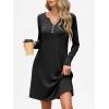 imageANRABESS Long Sleeve Dresses for Women 2025 Fall Casual Flowy Swing V Neck Boho Floral Mini Travel Vacation Dress with PocketBlack