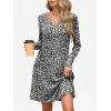 imageANRABESS Long Sleeve Dresses for Women 2025 Fall Casual Flowy Swing V Neck Boho Floral Mini Travel Vacation Dress with PocketFloral Black