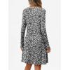 imageANRABESS Long Sleeve Dresses for Women 2025 Fall Casual Flowy Swing V Neck Boho Floral Mini Travel Vacation Dress with PocketFloral Black