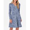 imageANRABESS Long Sleeve Dresses for Women 2025 Fall Casual Flowy Swing V Neck Boho Floral Mini Travel Vacation Dress with PocketFloral Blue