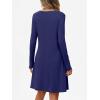 imageANRABESS Long Sleeve Dresses for Women 2025 Fall Casual Flowy Swing V Neck Boho Floral Mini Travel Vacation Dress with PocketNavy Blue