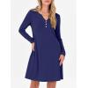 imageANRABESS Long Sleeve Dresses for Women 2025 Fall Casual Flowy Swing V Neck Boho Floral Mini Travel Vacation Dress with PocketNavy Blue