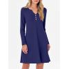 imageANRABESS Long Sleeve Dresses for Women 2025 Fall Casual Flowy Swing V Neck Boho Floral Mini Travel Vacation Dress with PocketNavy Blue