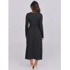 imageANRABESS Long Sleeve Midi Dresses for Women 2025 Fall Fashion Casual Rib Knit Patchwork Tight Top Modest Flowy Dress PocketBlack