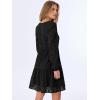 imageANRABESS Long Sleeve V Neck Dresses for Women Eyelet Hollow Out Business Casual Tiered 2025 Fall Mini Dress with PocketsBlack