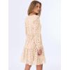 imageANRABESS Long Sleeve V Neck Dresses for Women Eyelet Hollow Out Business Casual Tiered 2025 Fall Mini Dress with PocketsParchment