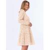 imageANRABESS Long Sleeve V Neck Dresses for Women Eyelet Hollow Out Business Casual Tiered 2025 Fall Mini Dress with PocketsParchment
