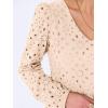 imageANRABESS Long Sleeve V Neck Dresses for Women Eyelet Hollow Out Business Casual Tiered 2025 Fall Mini Dress with PocketsParchment