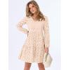 imageANRABESS Long Sleeve V Neck Dresses for Women Eyelet Hollow Out Business Casual Tiered 2025 Fall Mini Dress with PocketsParchment