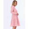 imageANRABESS Long Sleeve V Neck Dresses for Women Eyelet Hollow Out Business Casual Tiered 2025 Fall Mini Dress with PocketsPink