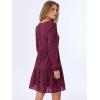 imageANRABESS Long Sleeve V Neck Dresses for Women Eyelet Hollow Out Business Casual Tiered 2025 Fall Mini Dress with PocketsWine Red