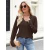 imageANRABESS Sweaters for Women Long Sleeve V Neck Shirts Business Casual Work Blouses 2025 Fall Loose Knit Pullover Sweater TopsCoffee