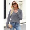 imageANRABESS Sweaters for Women Long Sleeve V Neck Shirts Business Casual Work Blouses 2025 Fall Loose Knit Pullover Sweater TopsDark Grey
