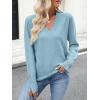 imageANRABESS Sweaters for Women Long Sleeve V Neck Shirts Business Casual Work Blouses 2025 Fall Loose Knit Pullover Sweater TopsLight Blue