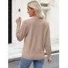 imageANRABESS Sweaters for Women Long Sleeve V Neck Shirts Business Casual Work Blouses 2025 Fall Loose Knit Pullover Sweater TopsTan
